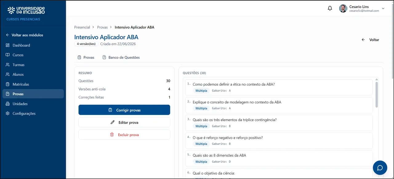 Correção de provas com IA
